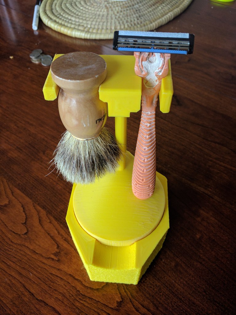 🪒 Shaving Brush Razor and Soap Holder・Free 3D File for ・Cults