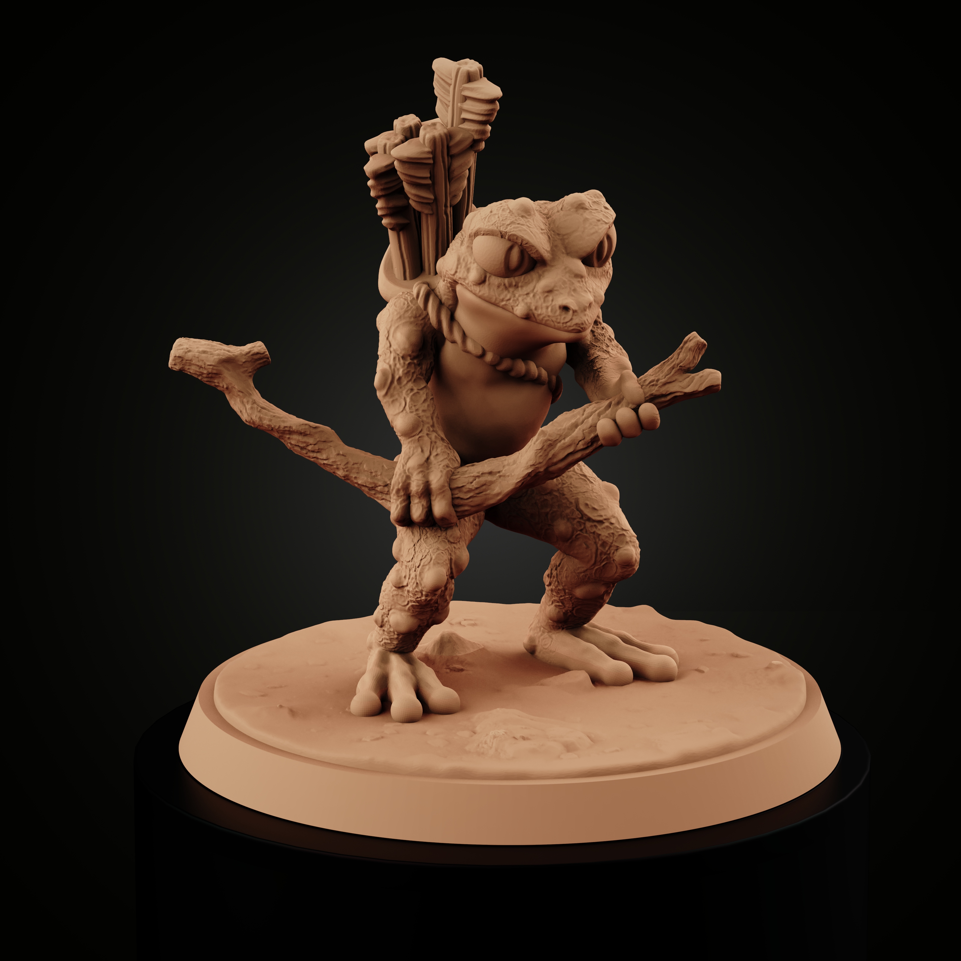 🐸 Frogfolk: Frog Archer 2 (Based & Unbased)・ STL File for ・Cults