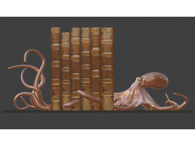 🐙 Octopus book end・Free 3D File for ・Cults