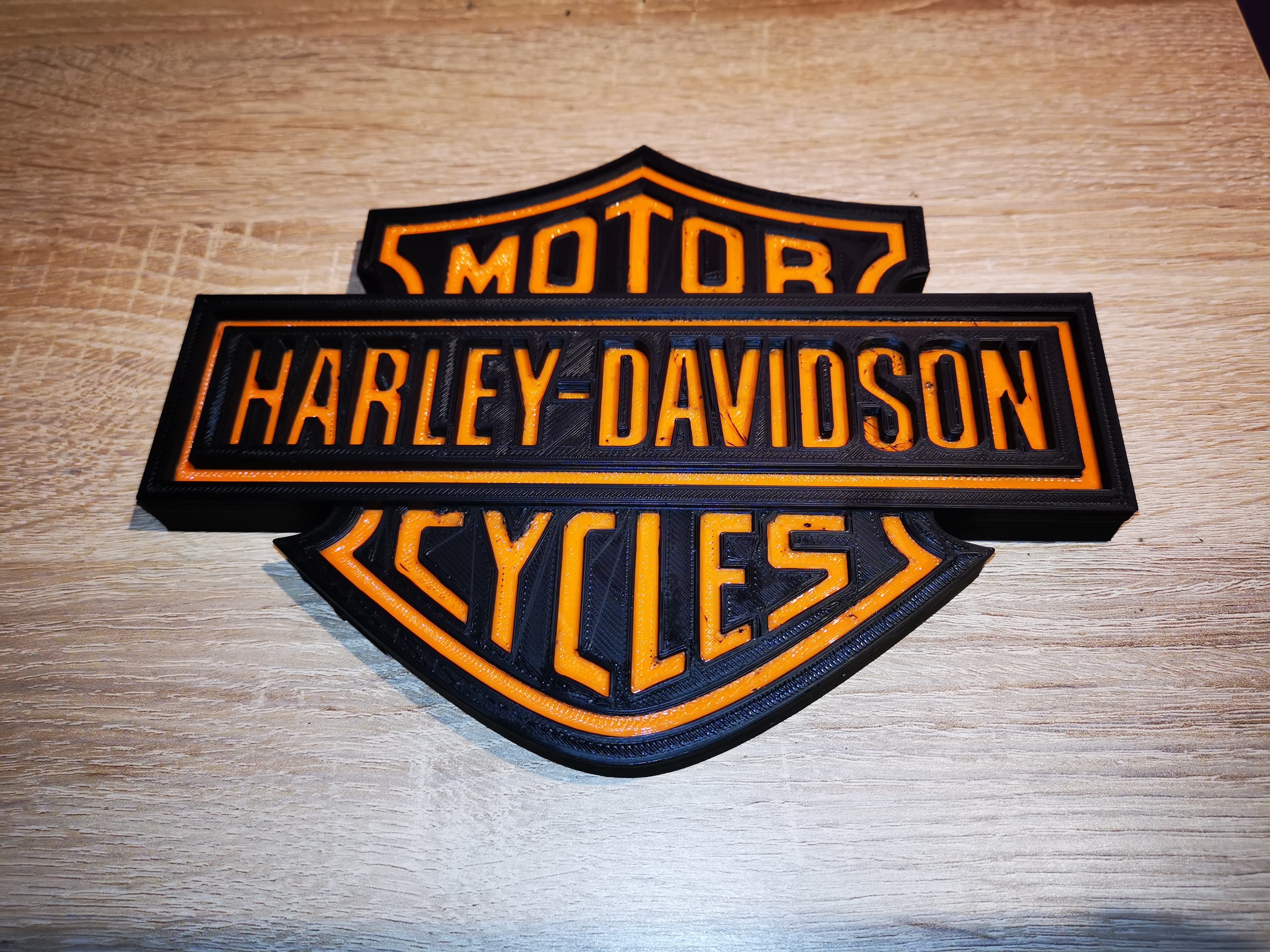 🆕 New HARLEY-DAVIDSON logo dual color・ STL File for ・Cults