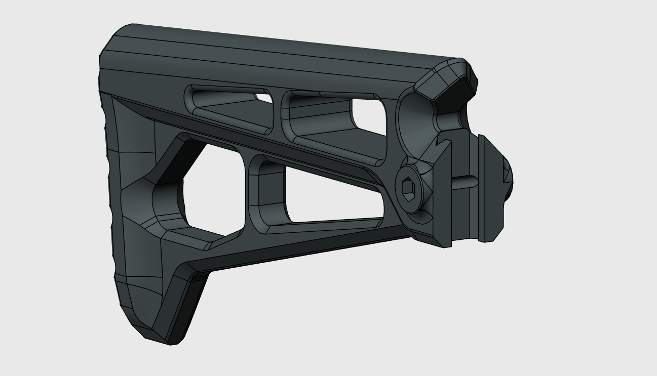 🔫 assault stock 0.1・Free STL File for ・Cults