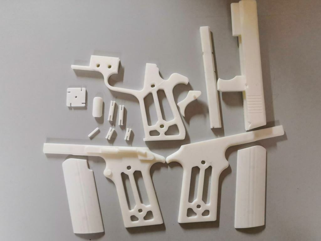 🔫 M1911 Rubber Band Gun + Rotor upgrade・Free 3D File for ・Cults
