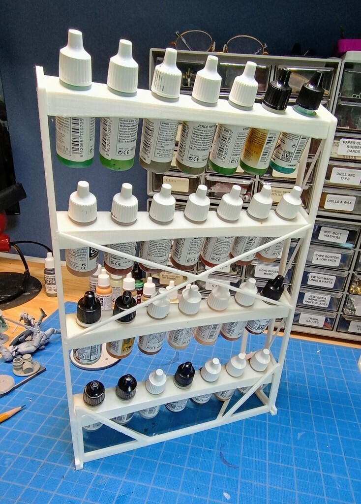Modeling Paint Rack 🎨 Model Paint Rack - Vallejo 17ml・Free 3D File for ・Cults