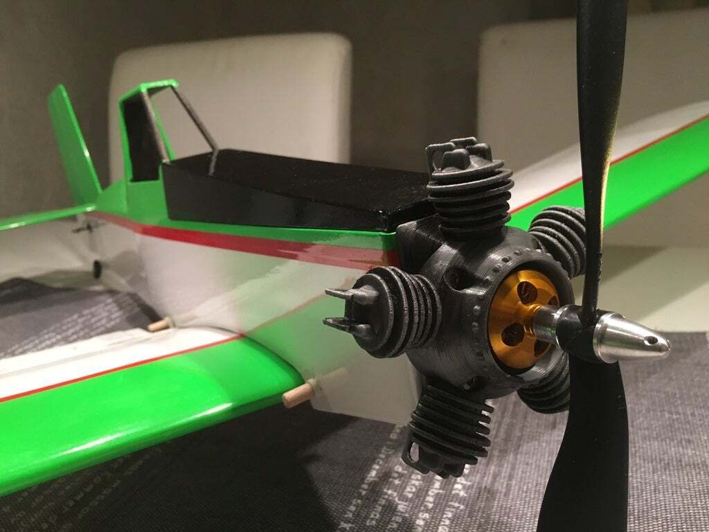 🛩️ Radial engine dummy RC plane・Free STL File for ・Cults