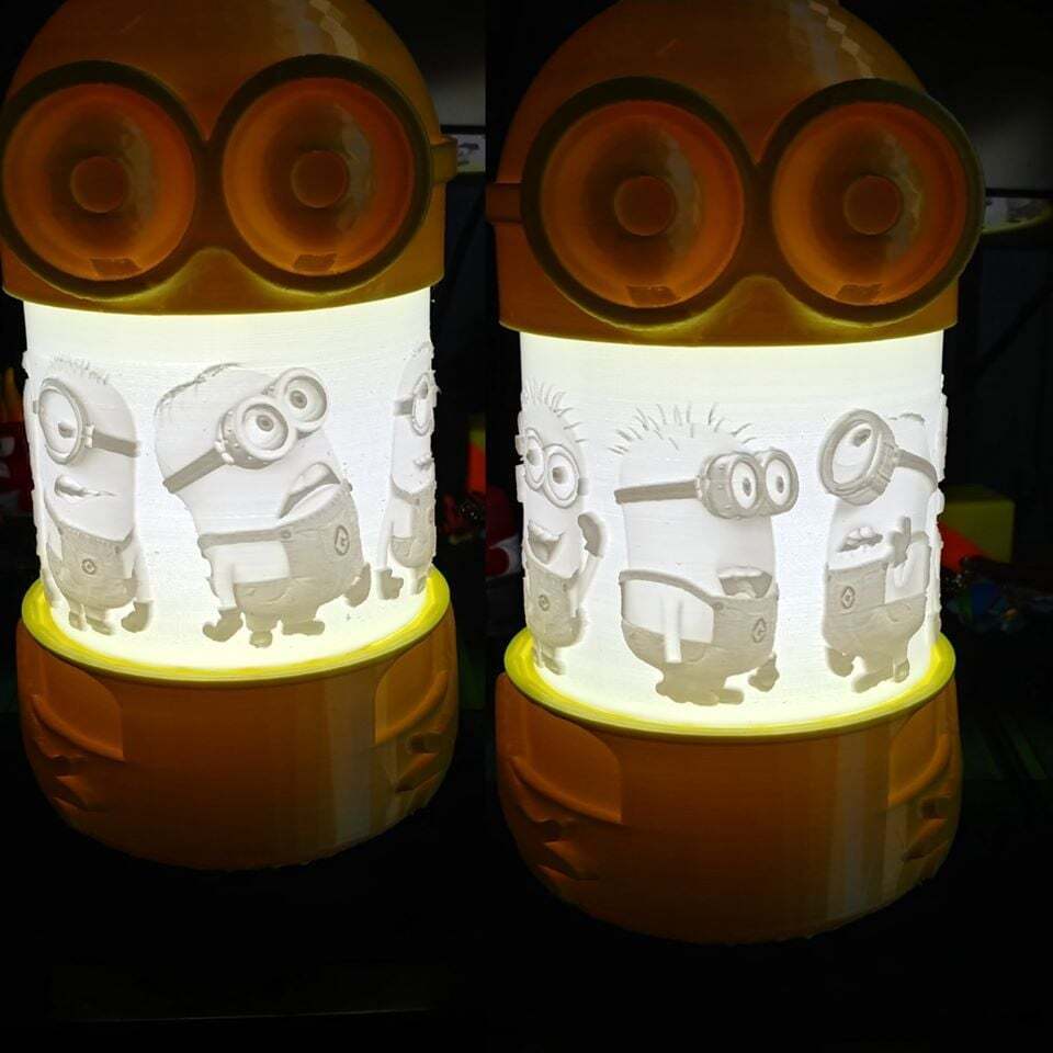 3D printable minion lamp with led lighting・Cults