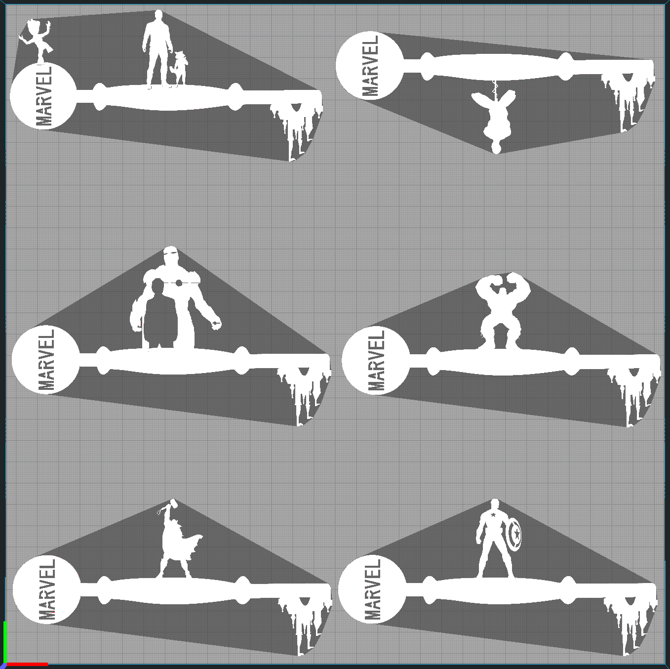 STL file thor - spiderman - iron man - hulk - captain america ...