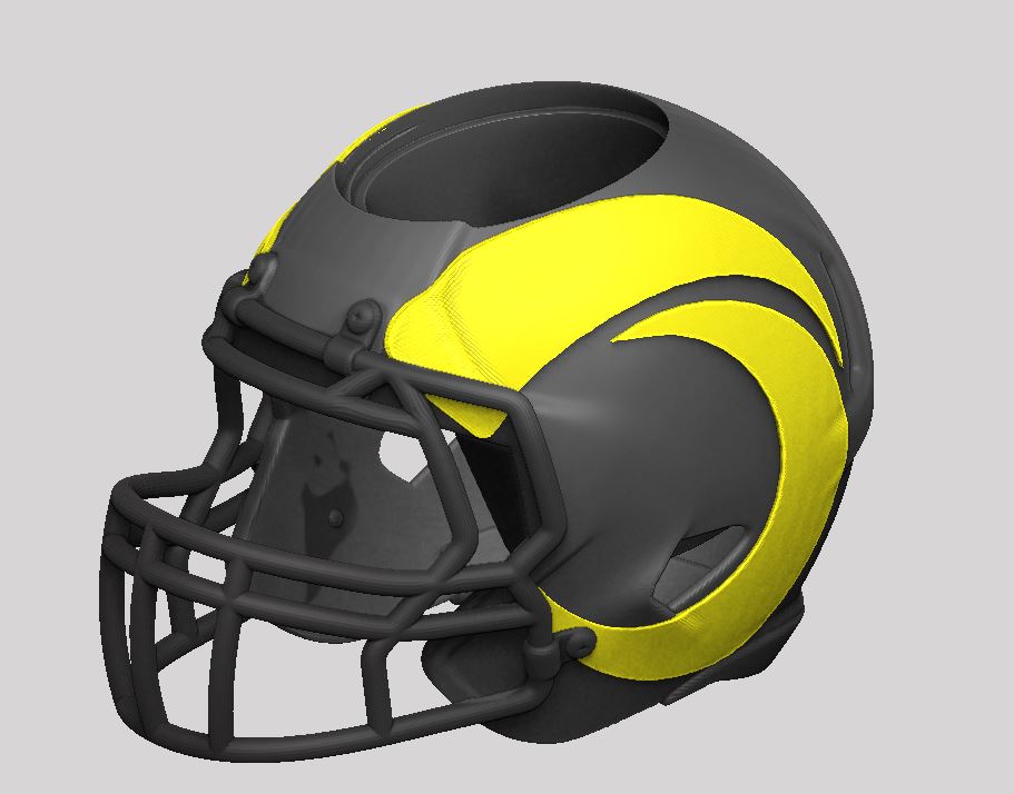 🪖 CAPACETE NFL LOS ANGELES RAMS・Arquivo STL para ・Cults