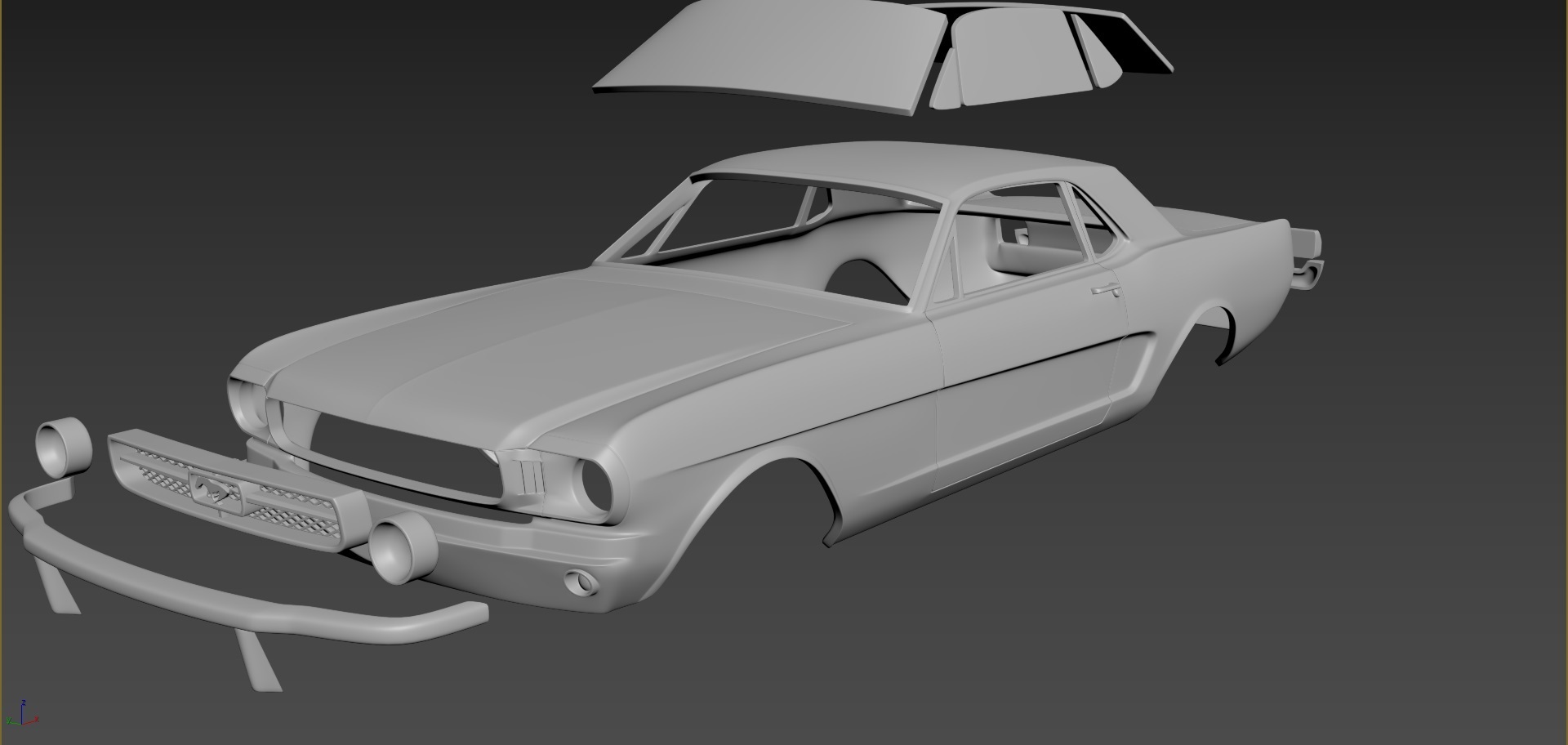 🚙 Ford Mustang Coupe 1965 Body For Print・ 3D File for ・Cults
