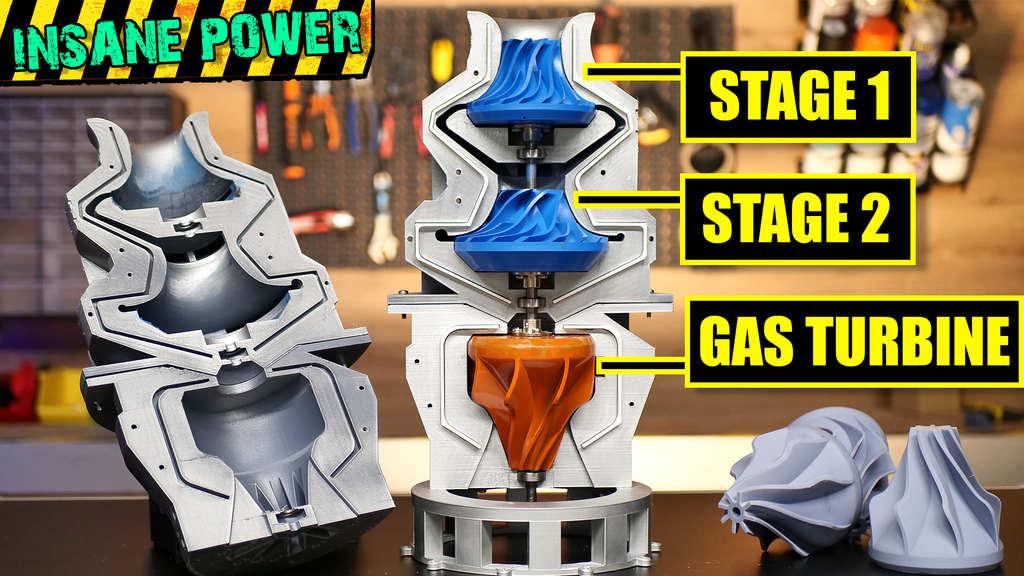 Free 3D file Two-Stage Centrifugal Compressor + Gas Turbine 🚿 ・3D ...