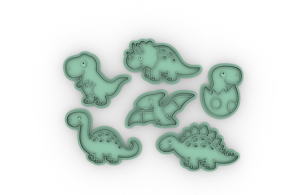 SET DINOSAUR - DINOSAUR - COOKIE CUTTER - CUTTER - BISCOTTI - BISCOTTI