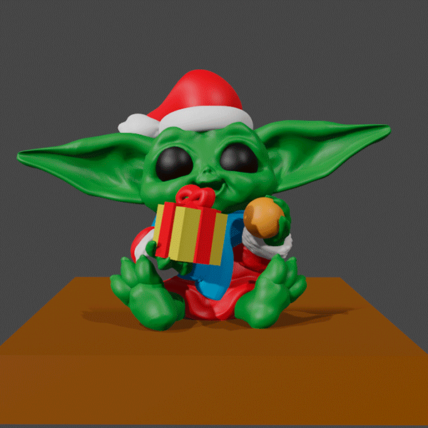Archivo STL Baby Yoda Navideño 👶 ・Objeto para impresora 3D para