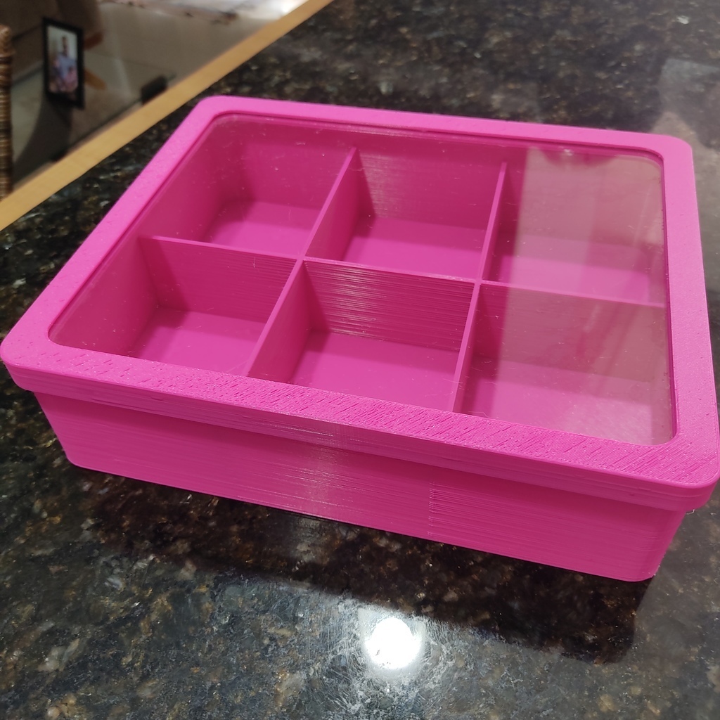 Free 3D file Square jewelry box with glass 🟪 ・3D printable model to