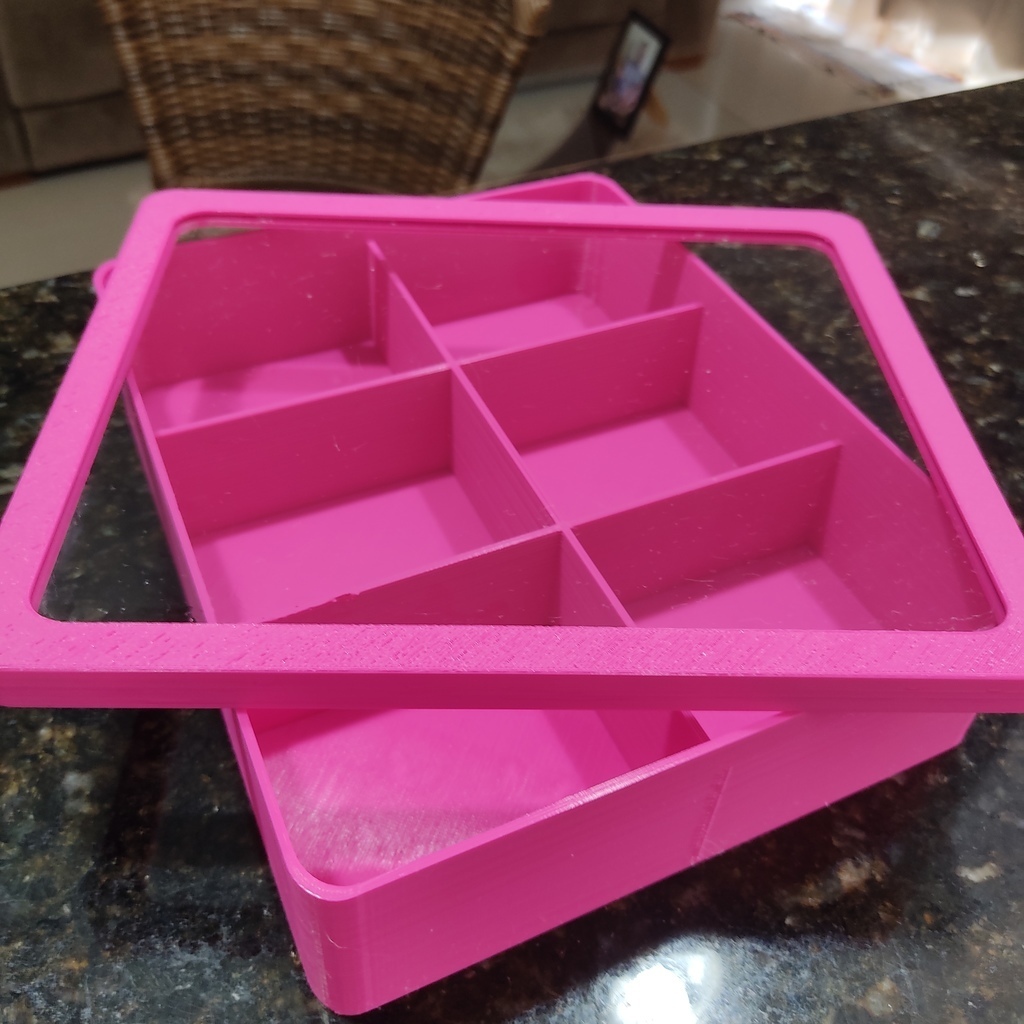 Free 3D file Square jewelry box with glass 🟪 ・3D printable model to