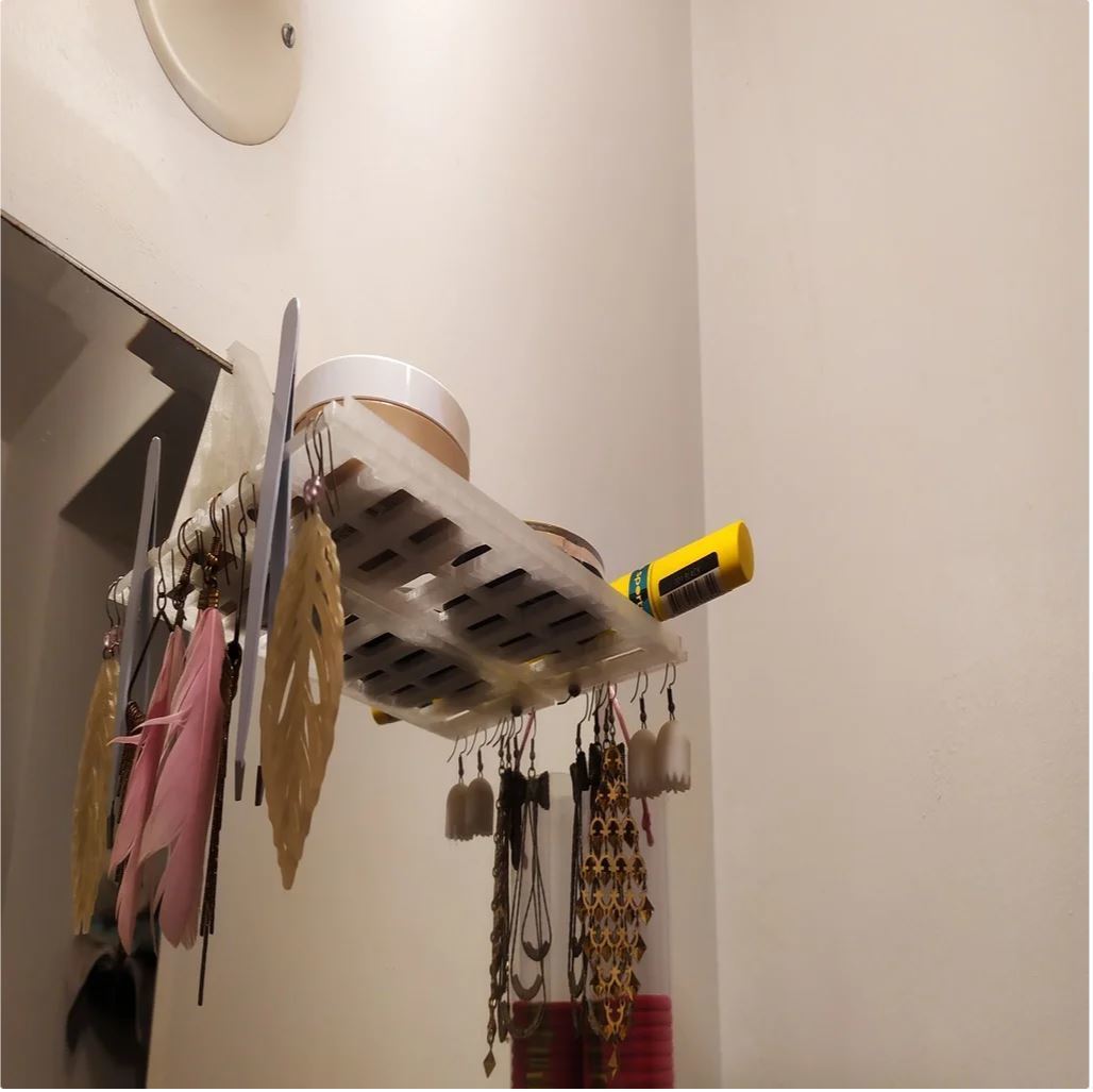 Free STL file Mirror shelf bathroom Étagère pour miroir 🪞 ・3D print