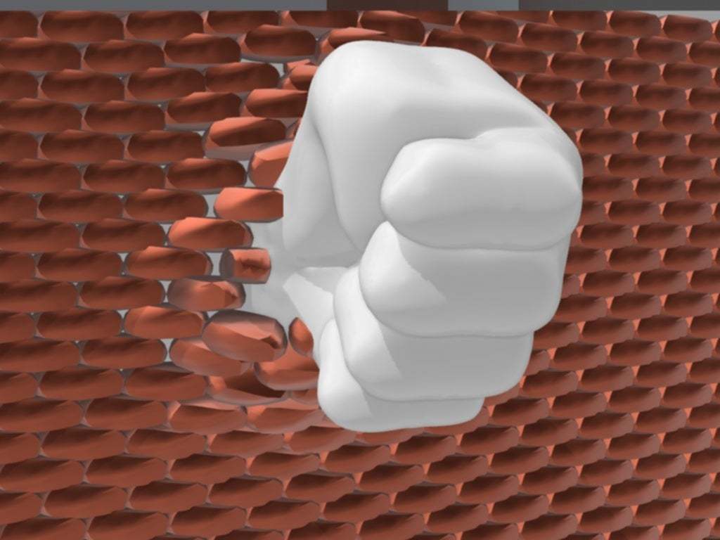 Fists Making Blocks Free STL file fist penetrating brick wall 🤜 (3MF)・3D printable model to ...