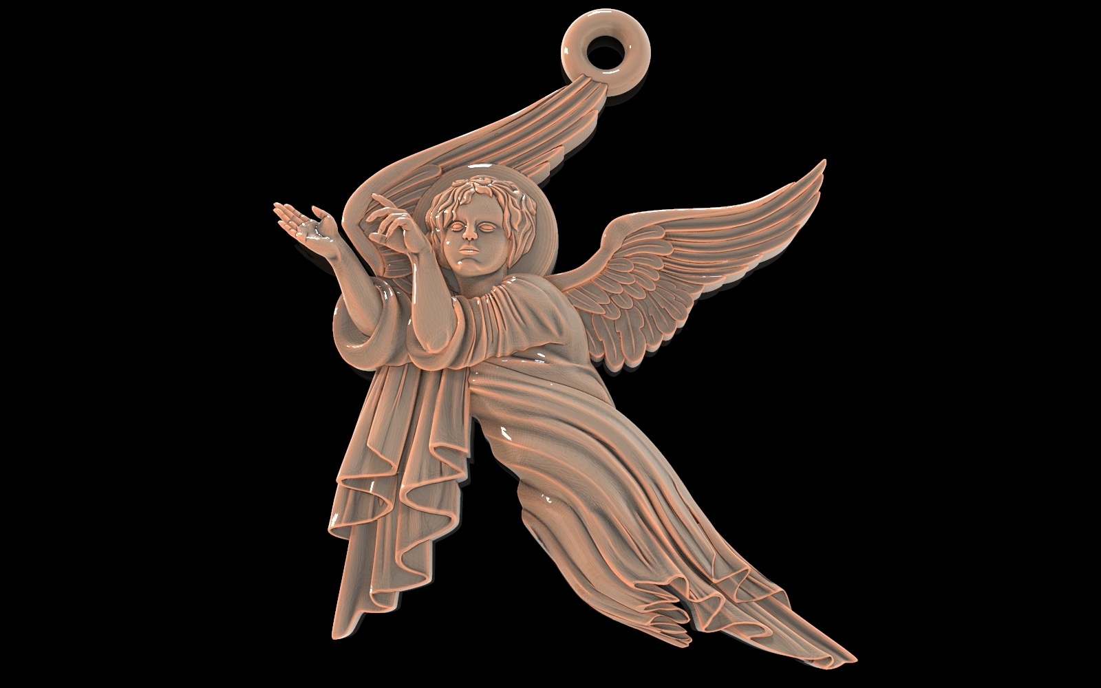 Médaille Etoile Ange Penseur en Relief en Or Personnalisable | Mon