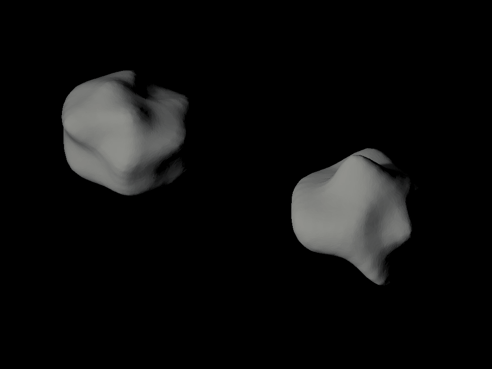 90 Antiope approximate shape scaled one in two million