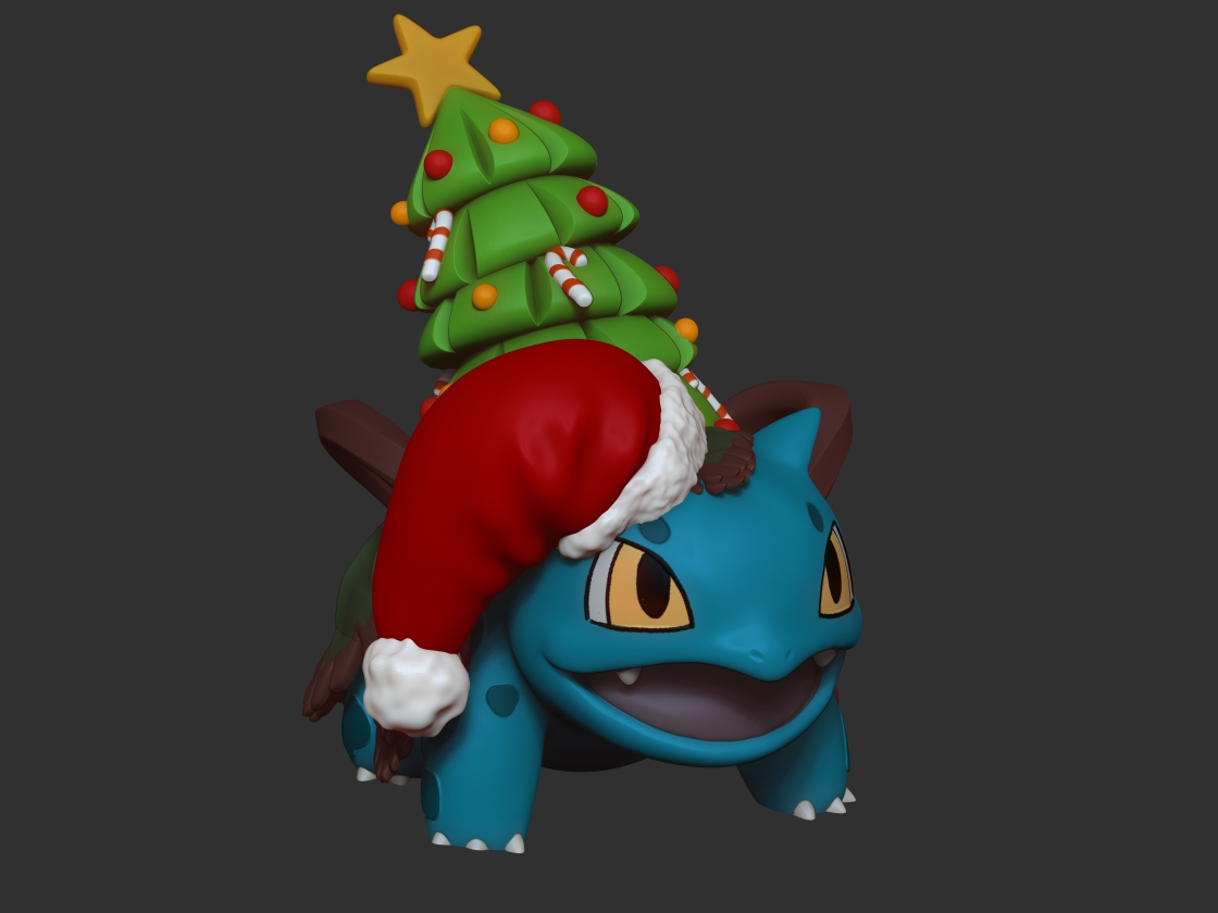 🐉 pokemon christmas ivysaur・ STL File for 3D printing・Cults, image size:1120x840