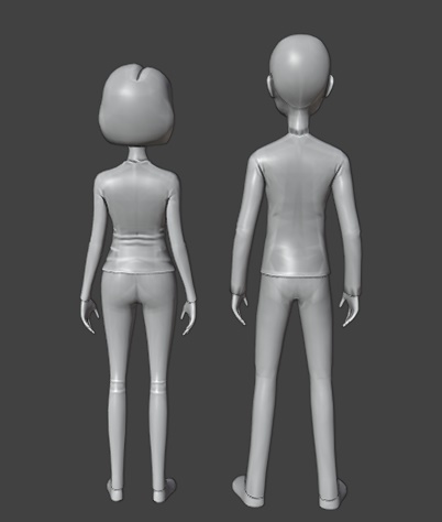 OBJ file male and female base mesh low poly ♂️ ・3D print design to ...