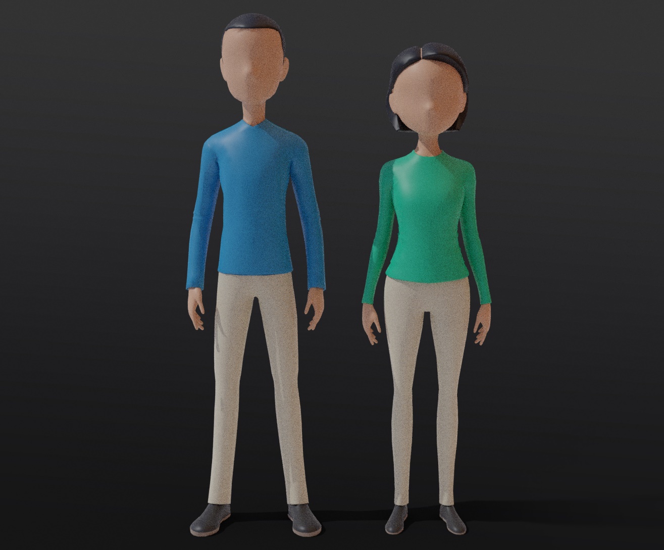 OBJ file male and female base mesh low poly ♂️ ・3D print design to ...