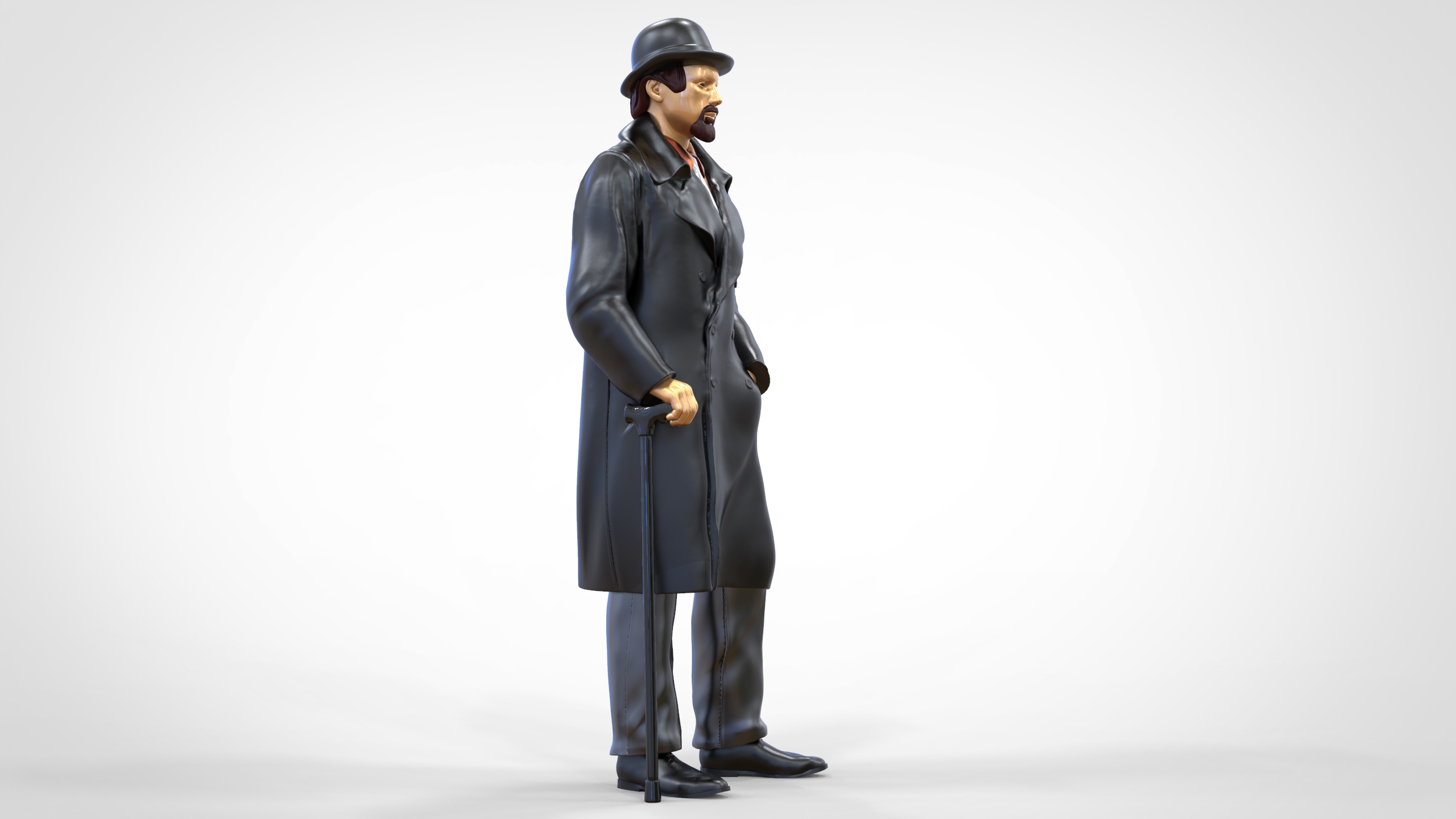 Man In Black Hat And Trench Coat Trench Coat With Belt And Hood