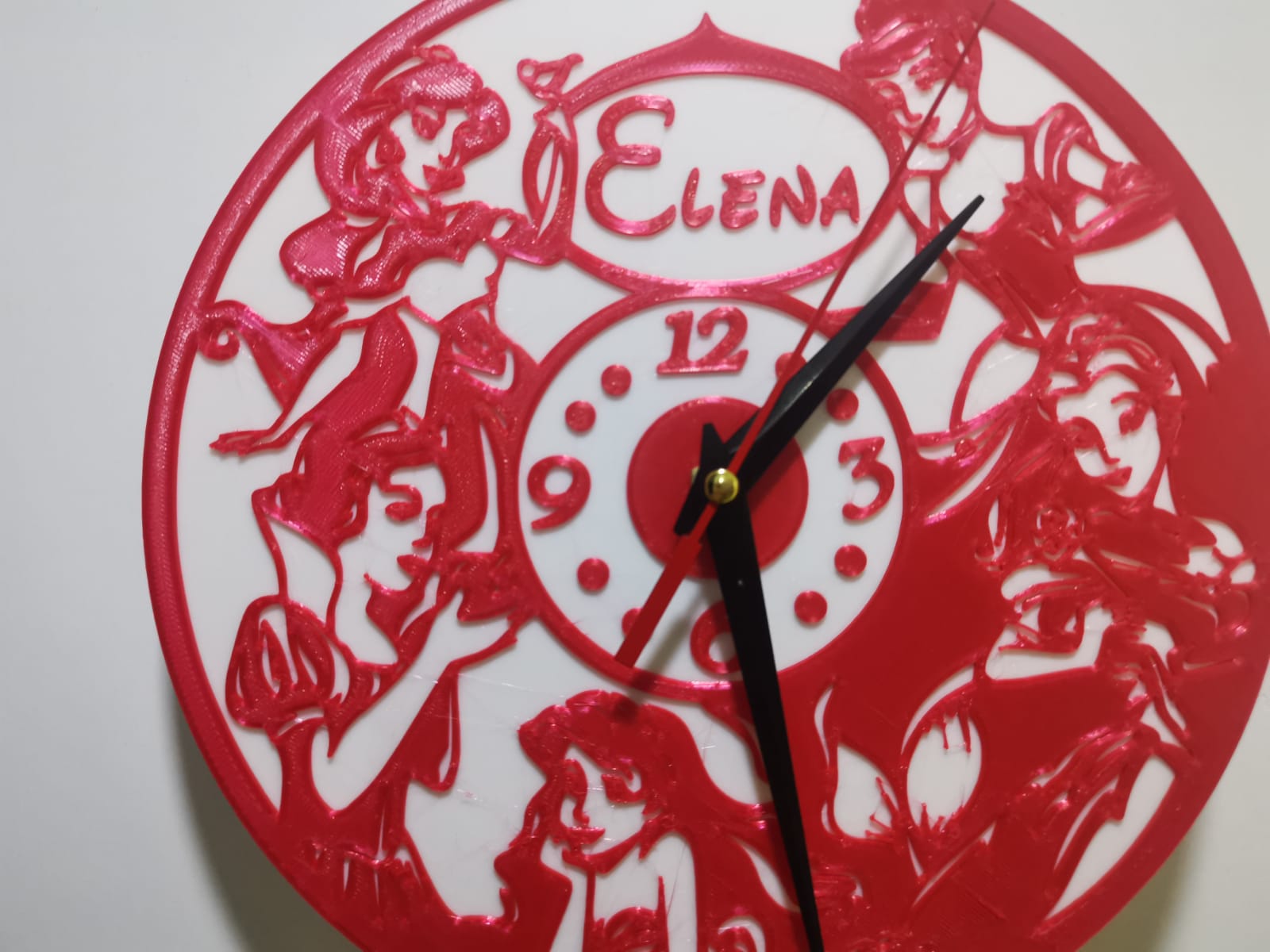 Princess Clock Drawing 🕰️ Princesses clock・ STL File for ・Cults