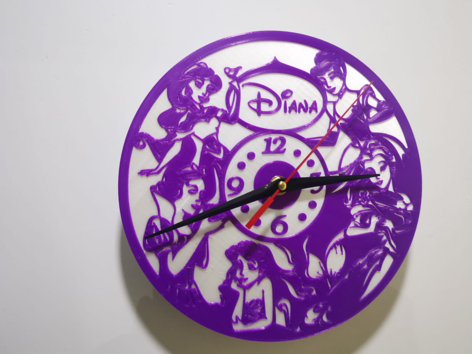 Princess Clock Drawing 🕰️ Princesses clock・ STL File for ・Cults