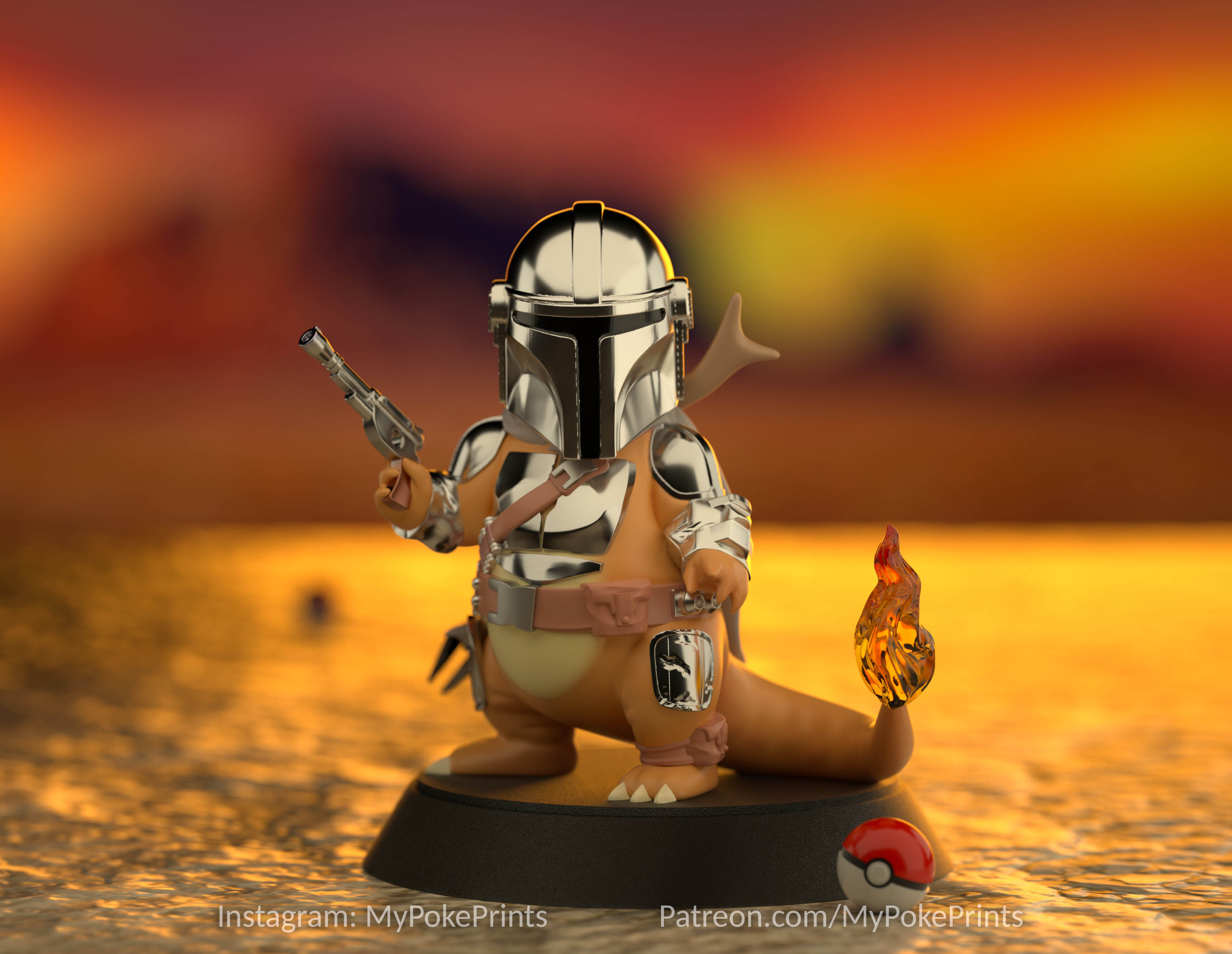 Charmanderlorian — Mandalorian Mashup Figure by MyPokePrints (@MPPrints)