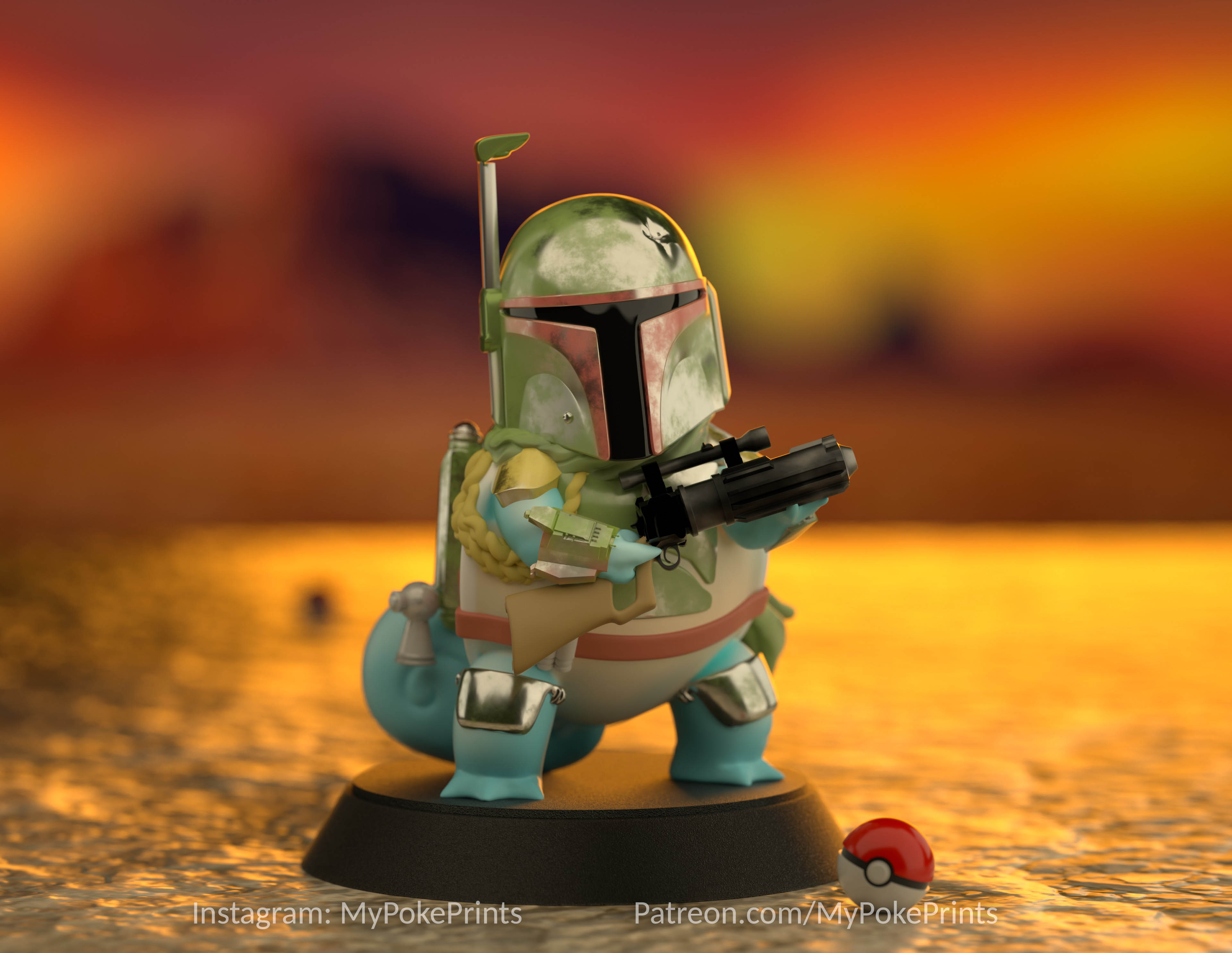 Squirtle Fett — Boba Fett Mashup Figure by MyPokePrints (@MPPrints)