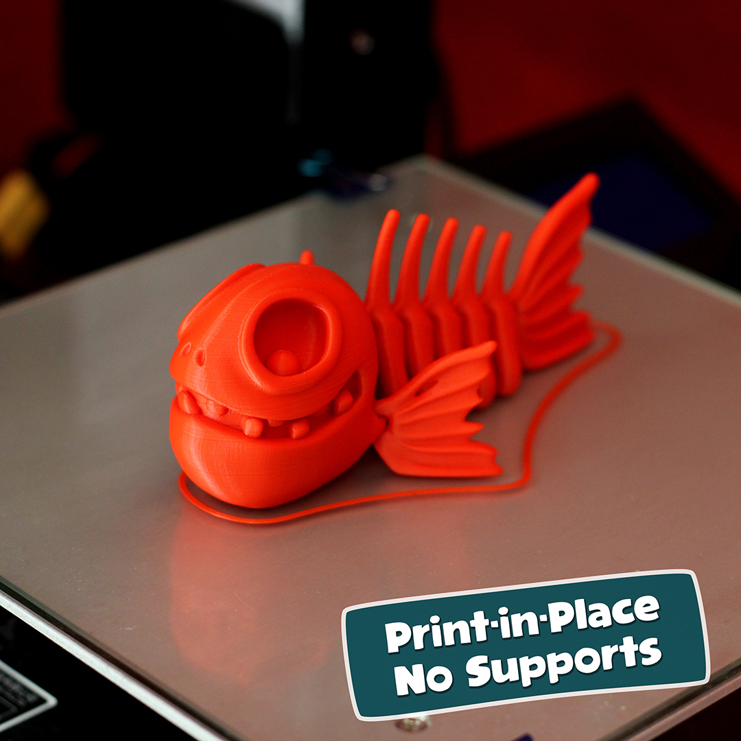 Free STL file Flexi Print-in-Place Fish 🐠 ・3D printer design to ...
