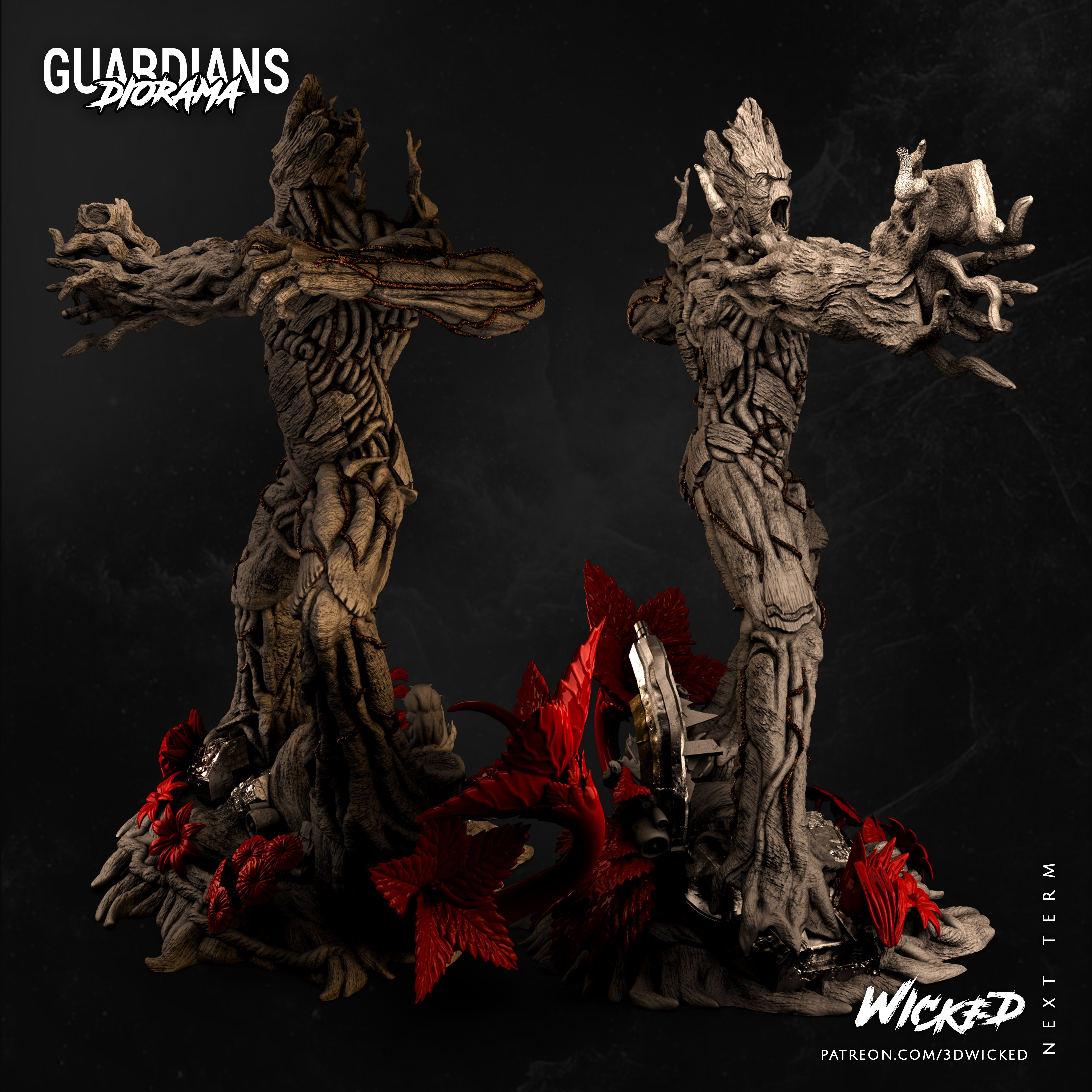 🗿 Wicked Marvel Groot Sculpture: Tested and ready for 3d printing・ 3D ...