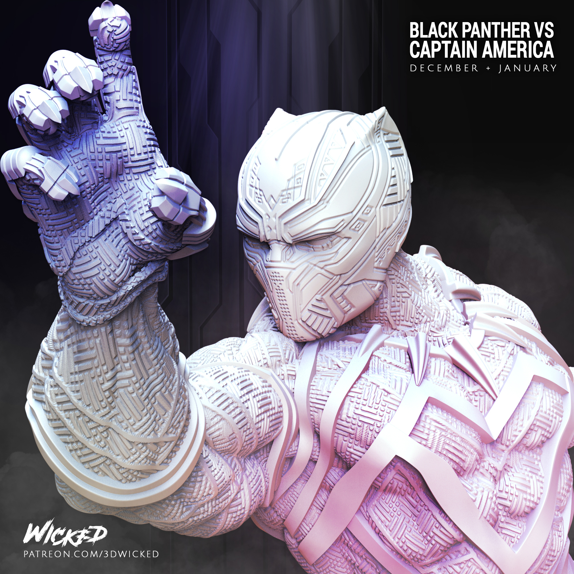 🗿 Wicked Marvel Black Panther Sculpture: STLs ready for printing・ 3D ...