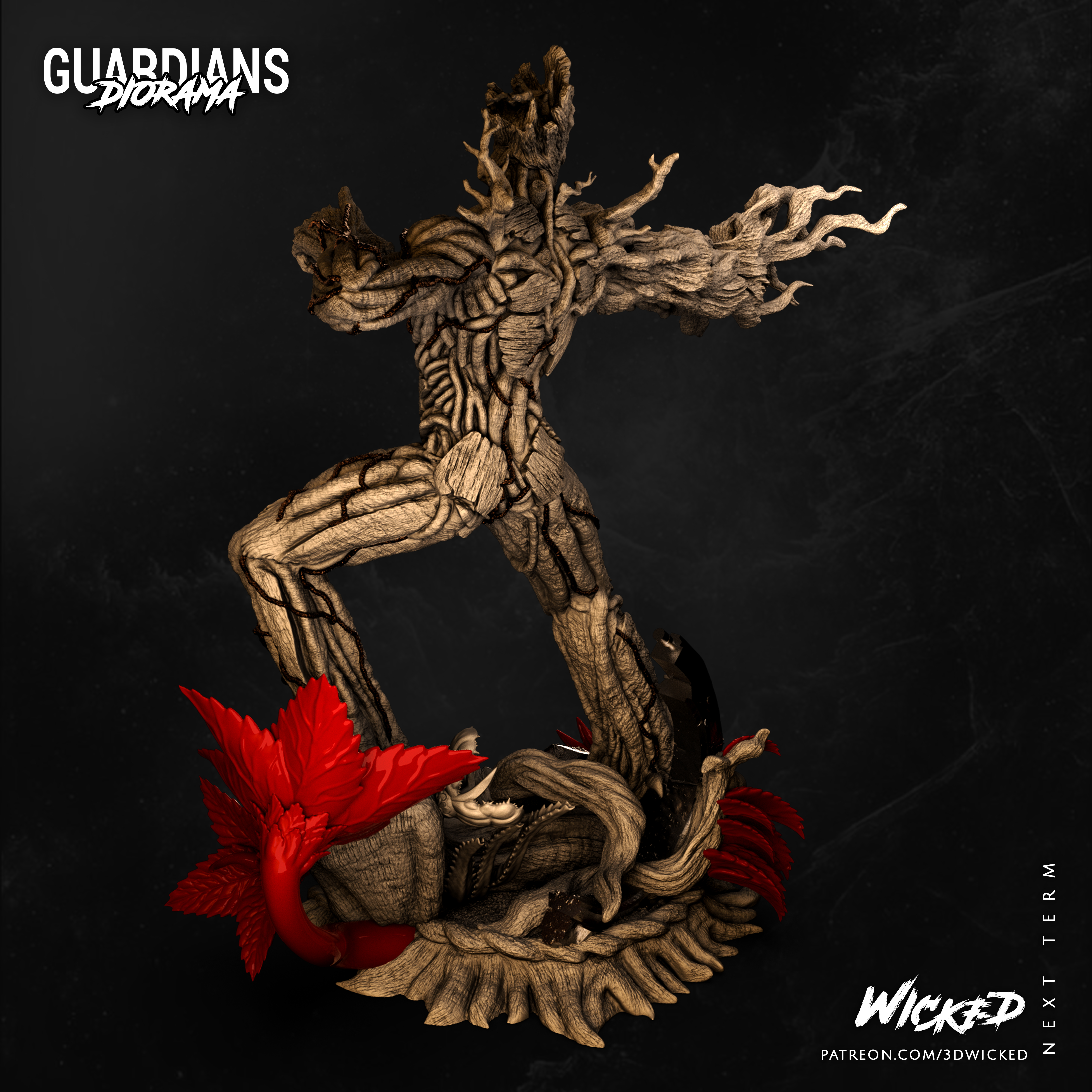🗿 Wicked Marvel Groot Sculpture: Tested and ready for 3d printing・ 3D ...