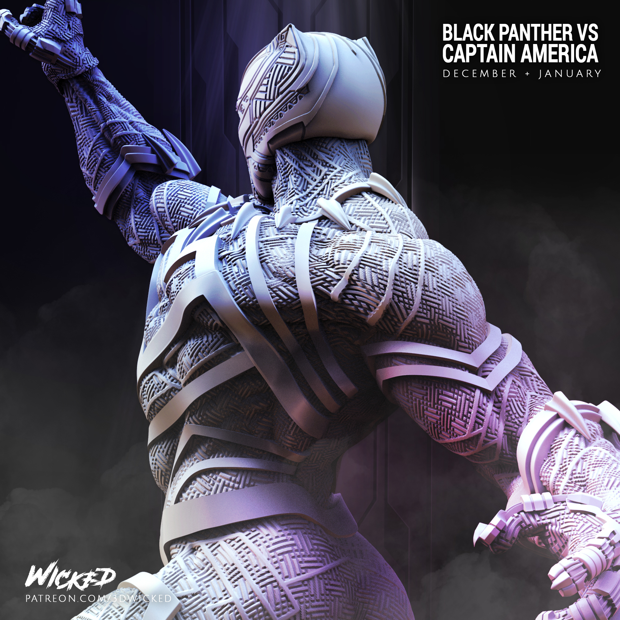 🗿 Wicked Marvel Black Panther Sculpture: STLs ready for printing・ 3D ...