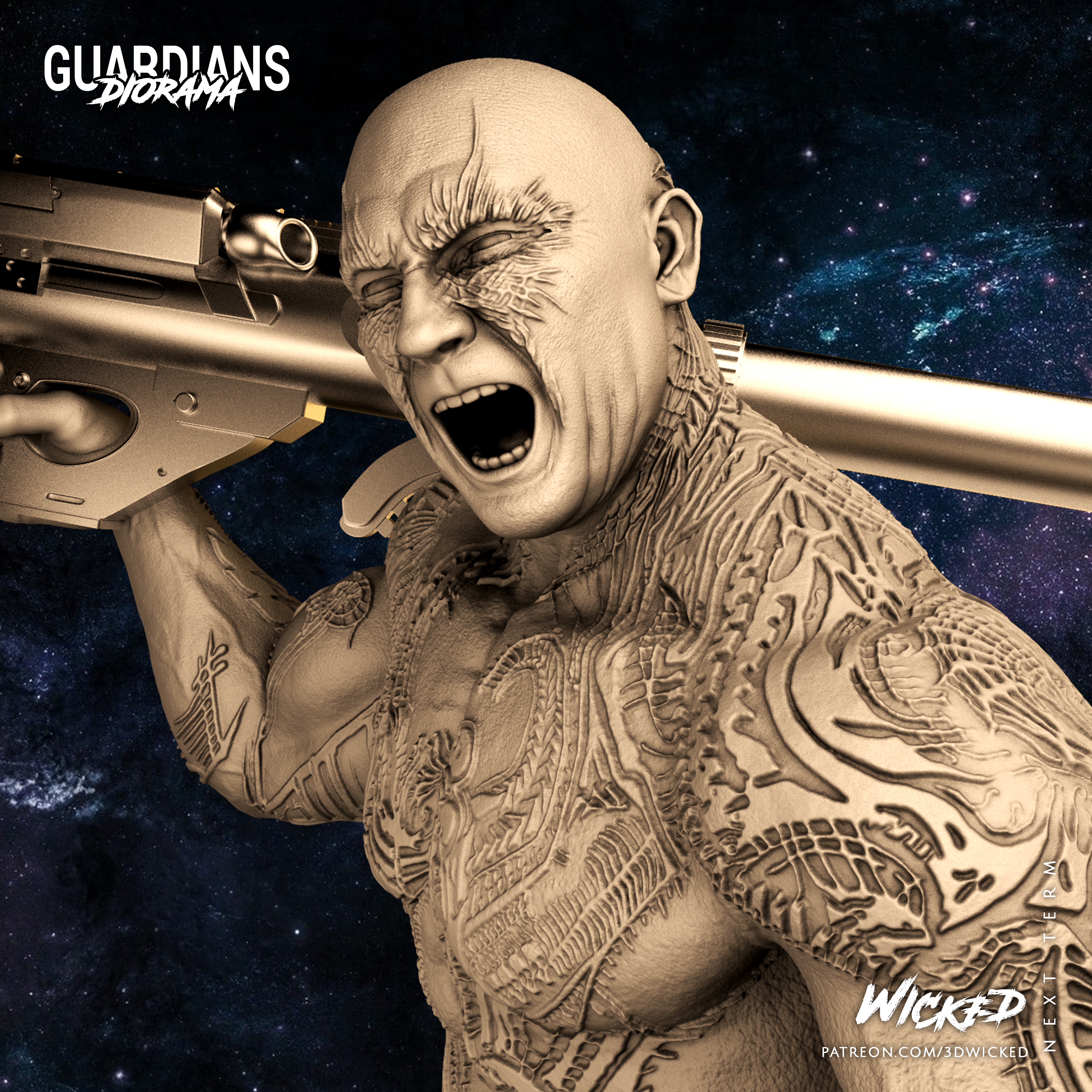 🗿 Wicked Marvel Drax Sculpture: Tested and ready for 3d printing・ 3D ...