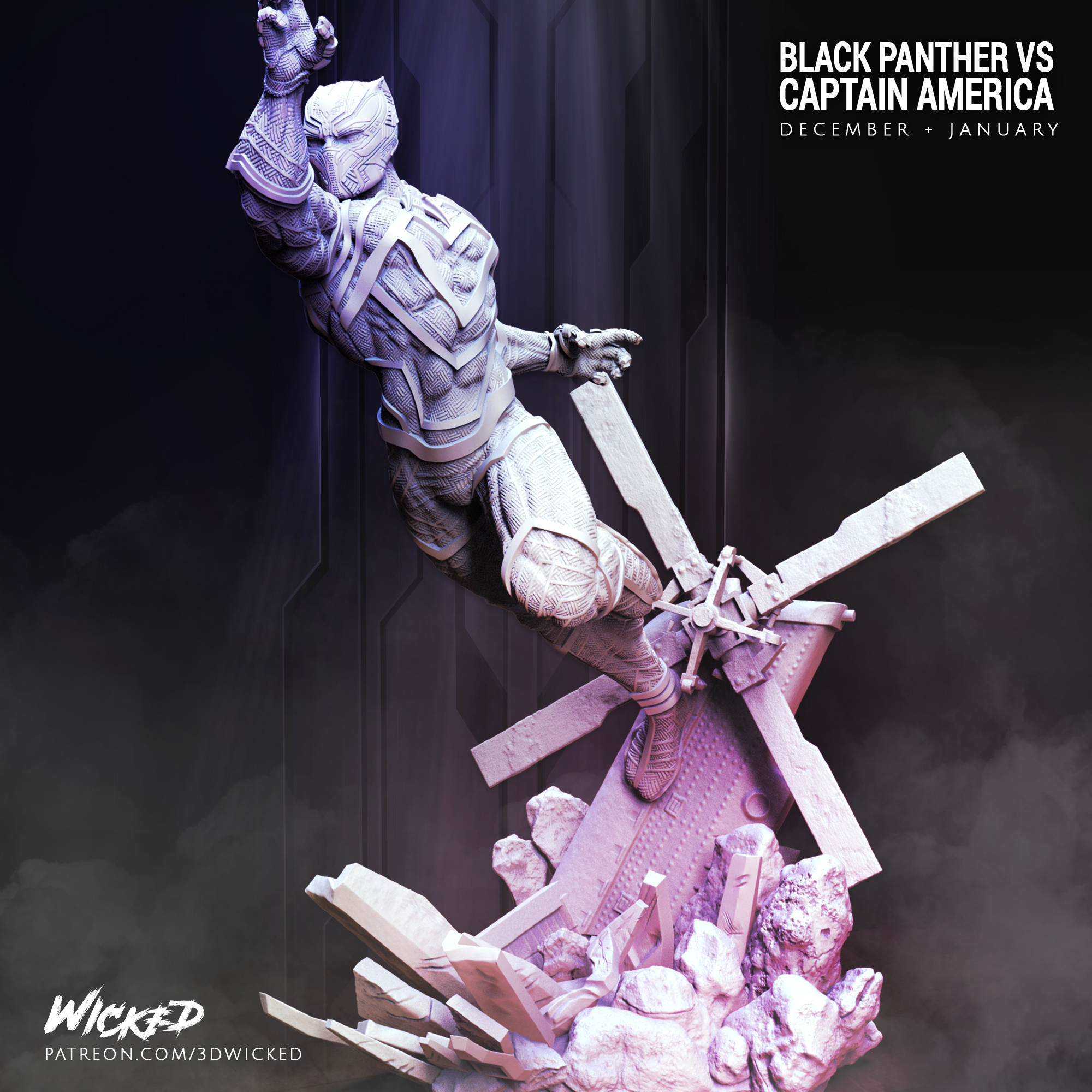 🗿 Wicked Marvel Black Panther Sculpture: STLs ready for printing・ 3D ...