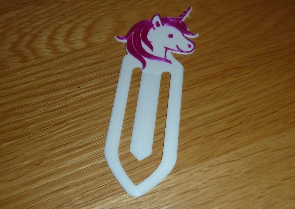3D printing Unicorn Bookmark・Cults
