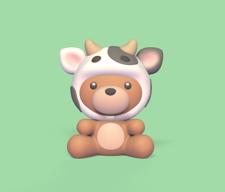 🐻 Bear Cow Hat・ 3D File for ・Cults