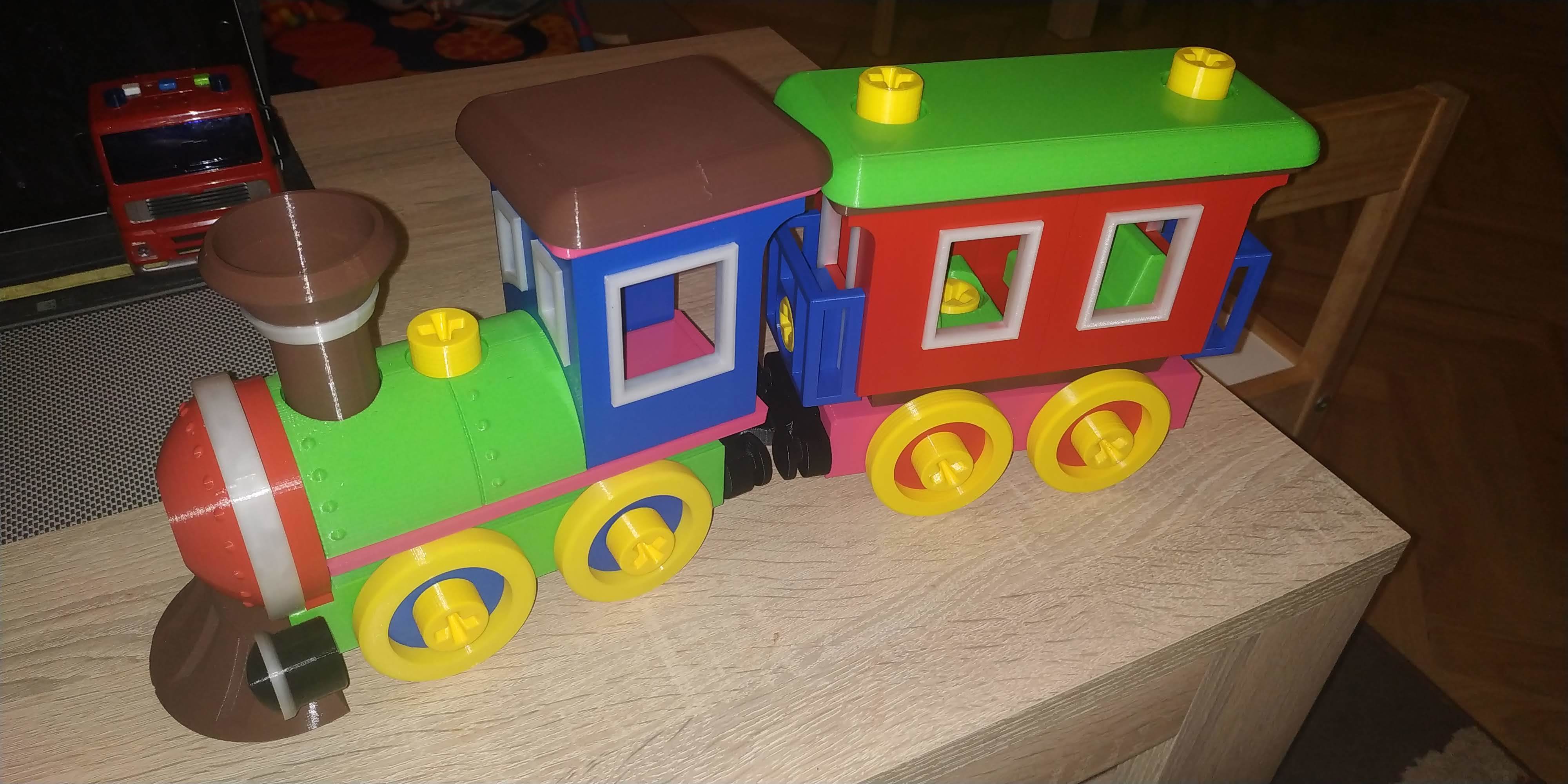 Toy train locomotive construction set