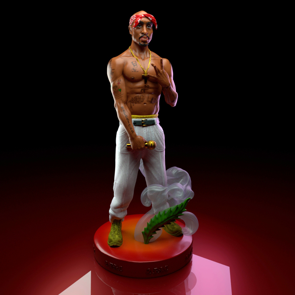 2Pac Shakur フィギュア 人形 Hiphop RAP 2パック Rap Hip Hop Legend Tupac 2Pac Shakur Action Figure Ornament