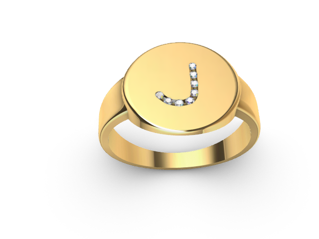 💍 Anillo de sello con letra J・ STL File for ・Cults