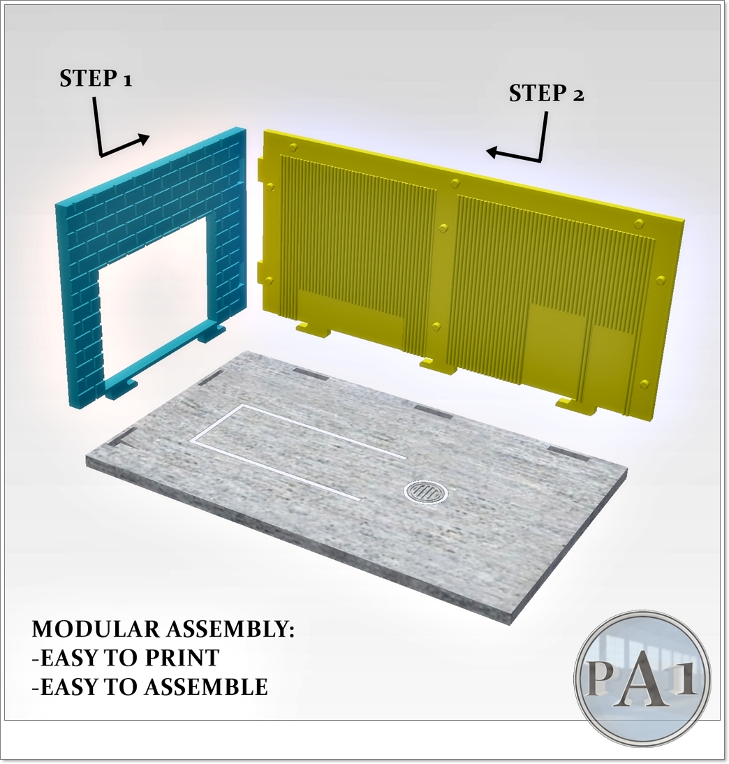 🚗 mini garage diorama for 1/64 scale diecasts - model 001・free