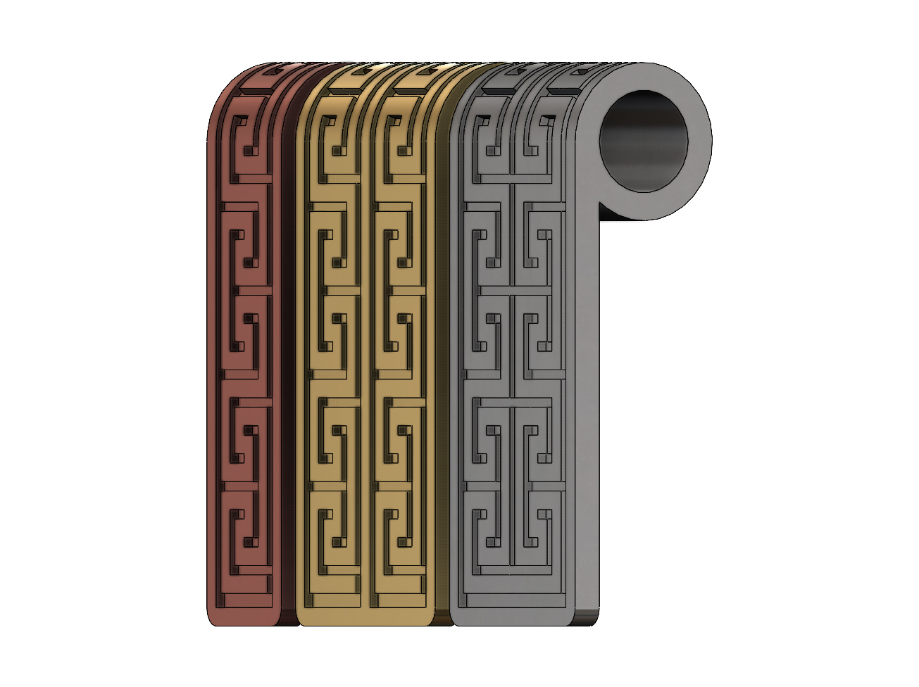 🏛️ Greek key motif pendant 3D print model・ STL File for ・Cults
