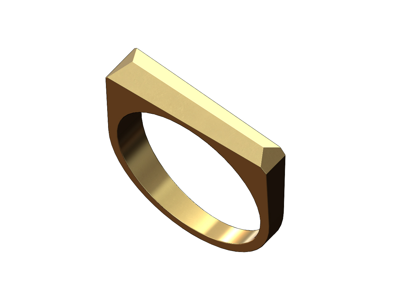 💍 Solid Tapered faceted signet ring US size 4to13 3D print