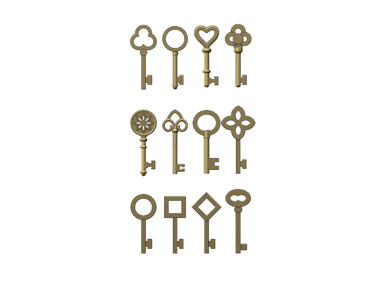 STL file Mix of 12 Key pendants and charms 3D print model 🔑・3D ...