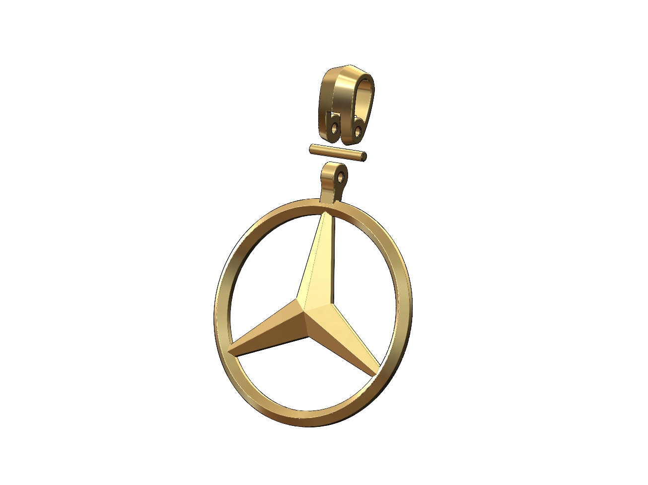 🚗 Mercedes Benz logo pendant with bail 3D print model・ STL File for ・Cults, image size:1305x976