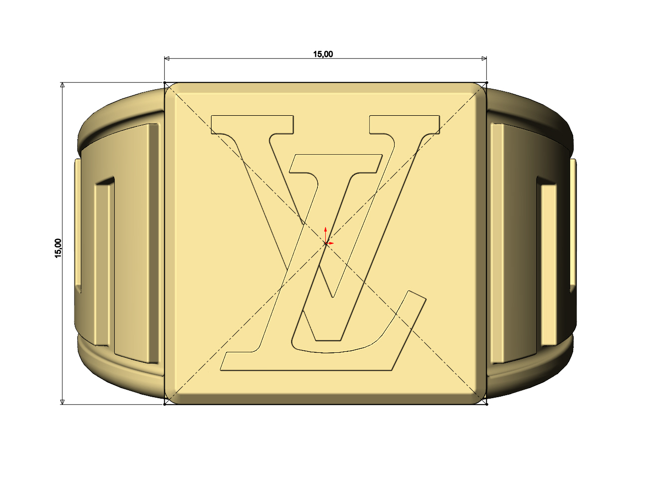 STL file LV square statment ring witn versace ornaments US size 10 3D ...