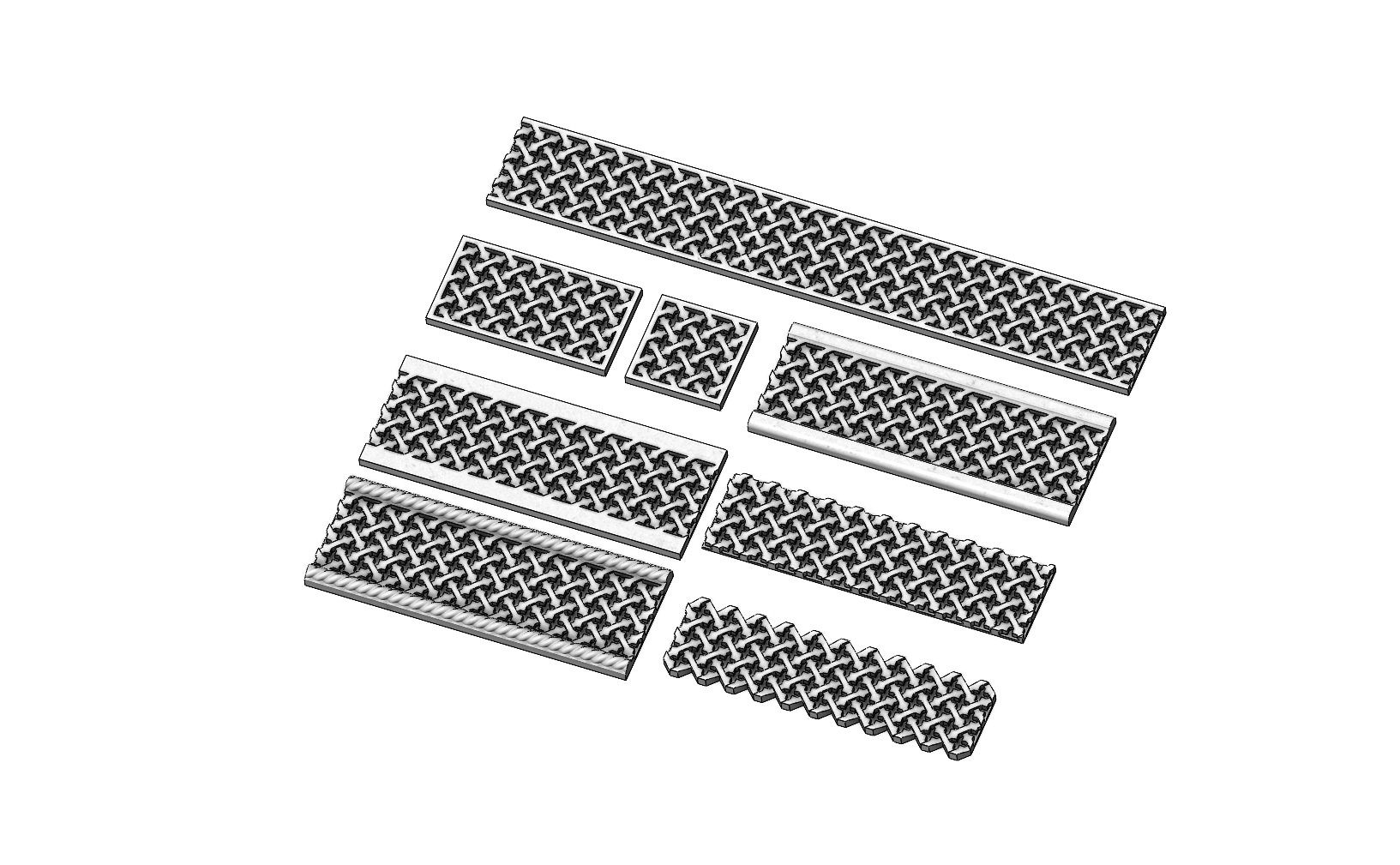 STL file 8 Moucharabieh plaster tiles moldings friezes 🪵 (OBJ and 3MF ...
