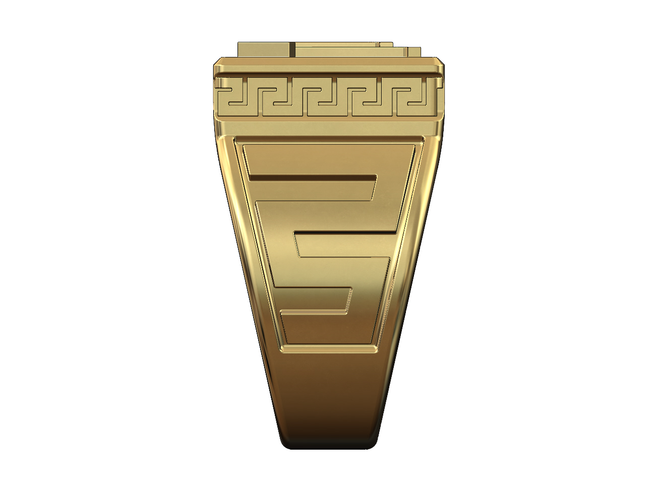 STL file LV square statment ring witn versace ornaments US size 10 3D ...