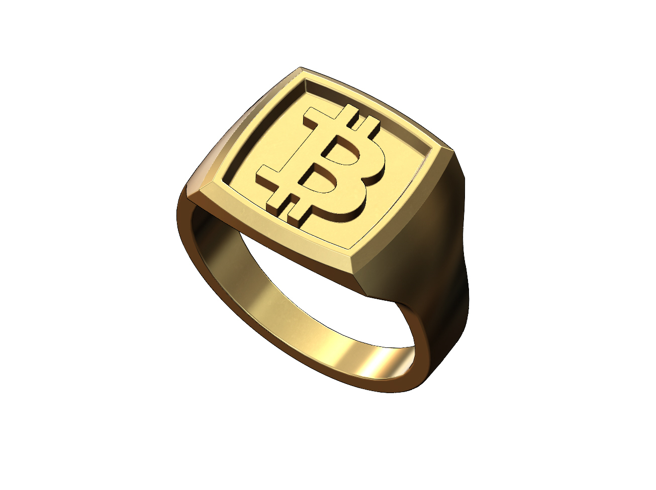 🟪 Motivo de Bitcoin cuadrado anillo de sello Modelo de impresión en  3D・Archivo STL para ・Cults